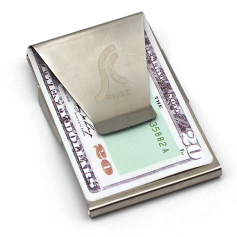 stainless steel money clip wallet.